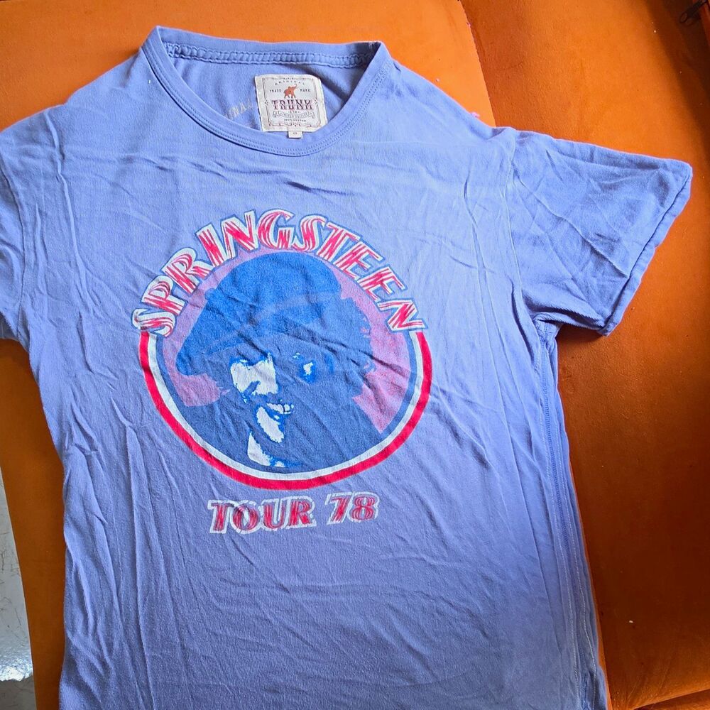 TRUNK LTD Springsteen Tour 78 Blue Graphic Crew Neck Short Sleeve Tee Men S